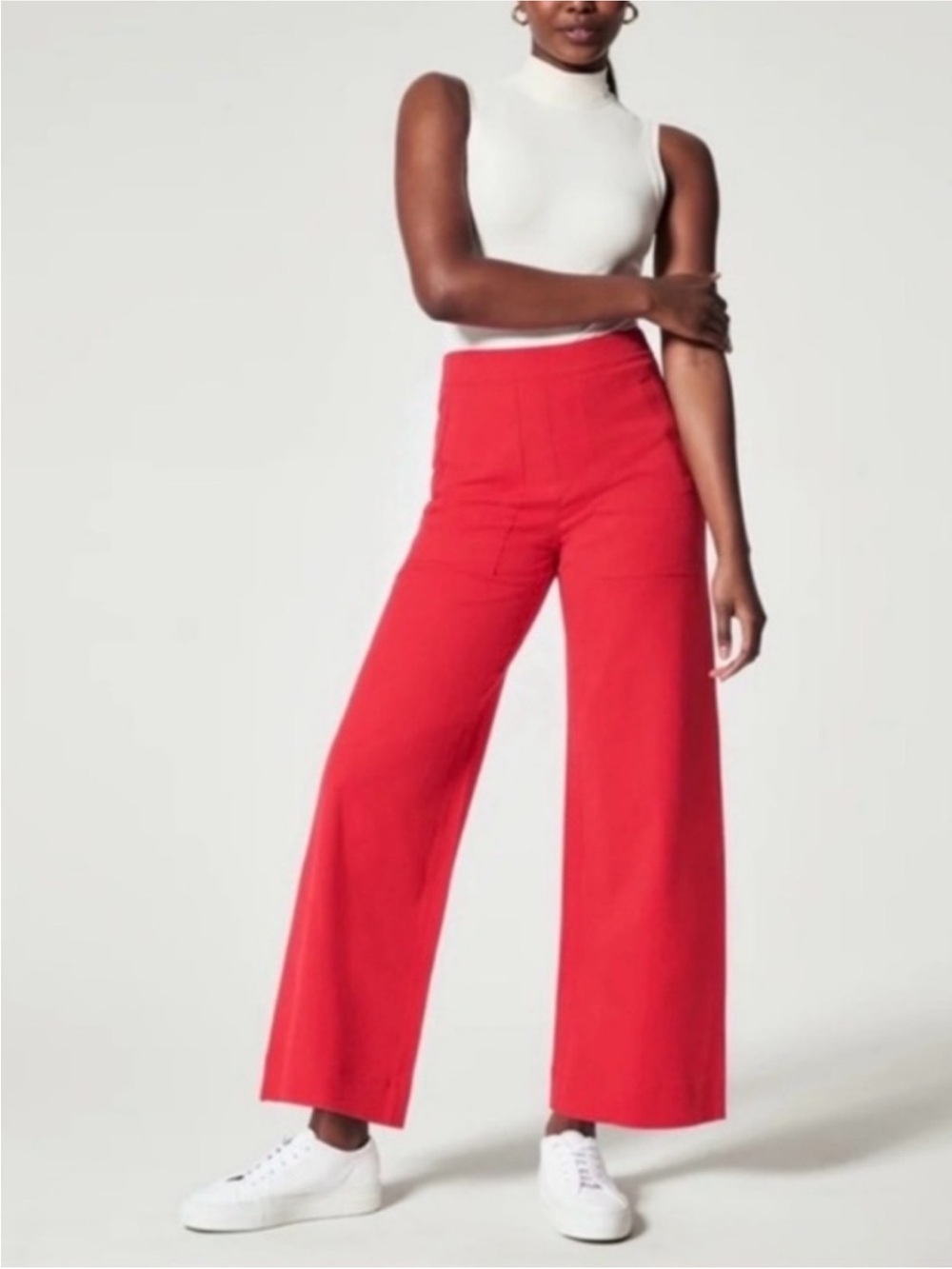 SPANX Red Cropped Wide leg  Pants